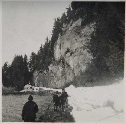 Hoonah Tunnel with People Walking the Beach