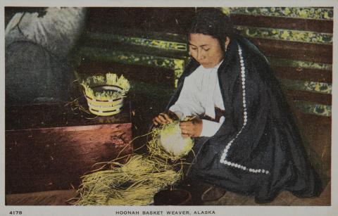 Hoonah Basket Weaver, Alaska Post Card