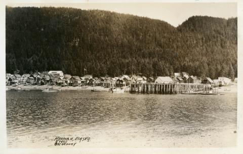 Postcard of Hoonah Before the 1944 Fire, Low Tide